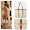 Torba Michael Kors Temple Tote 30R4G1LT3B, beżowa